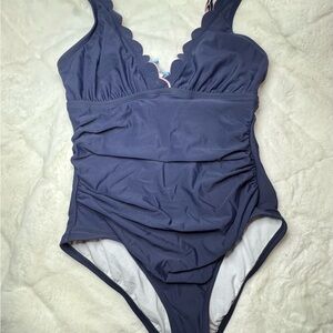 Draper James Navy One Piece Swimsuit